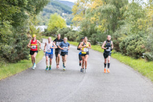 Runners at the Baxters Loch Ness Marathon in Scotland